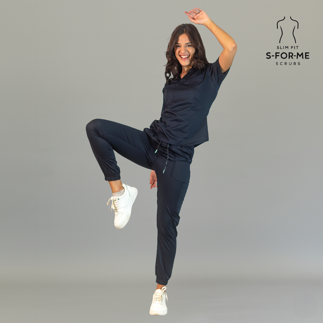 Filipina Quirúrgica Mujer S-FOR-ME 511 Bamboo Azul Marino - Tela Bambú 160g