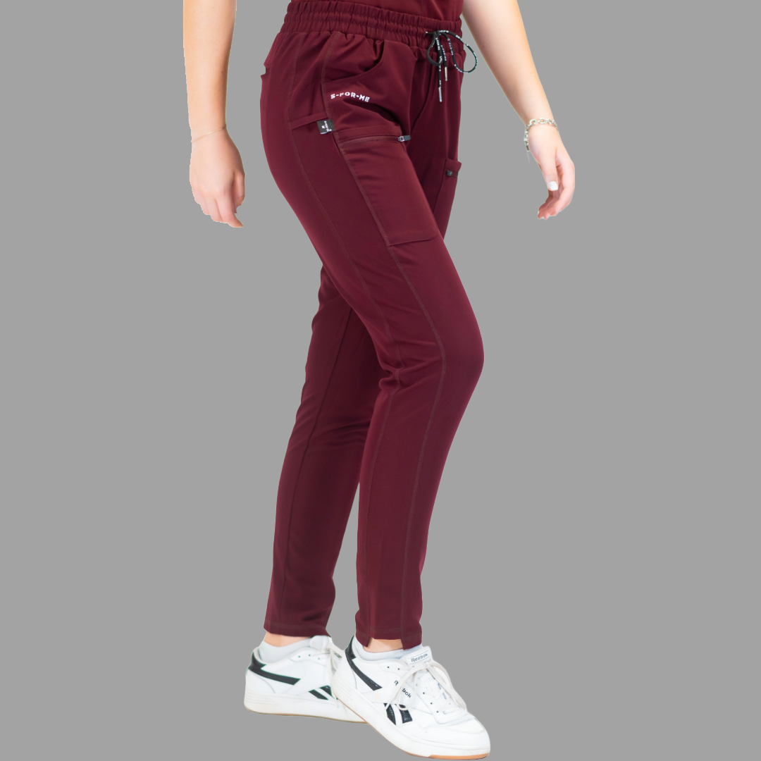 Pantalón Quirúrgico Vino Mujer Antifluido, Scrubs 300