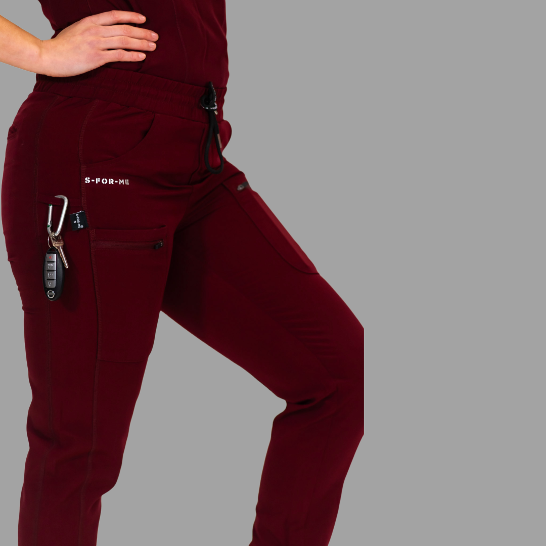 Pantalón Quirúrgico Vino Mujer Antifluido, Scrubs 300