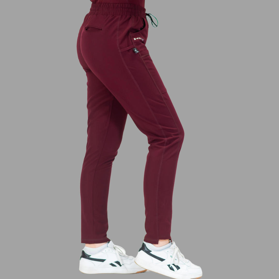 Pantalón Quirúrgico Vino Mujer Antifluido, Scrubs 300