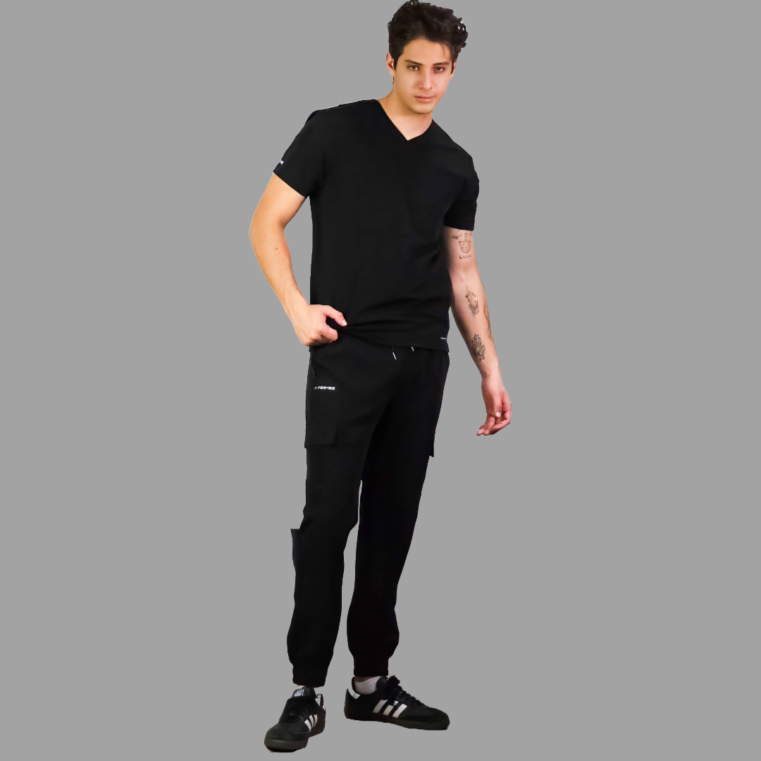 Jogger Quirurgico Antifluido Hombre, Scrubs 300 Negro