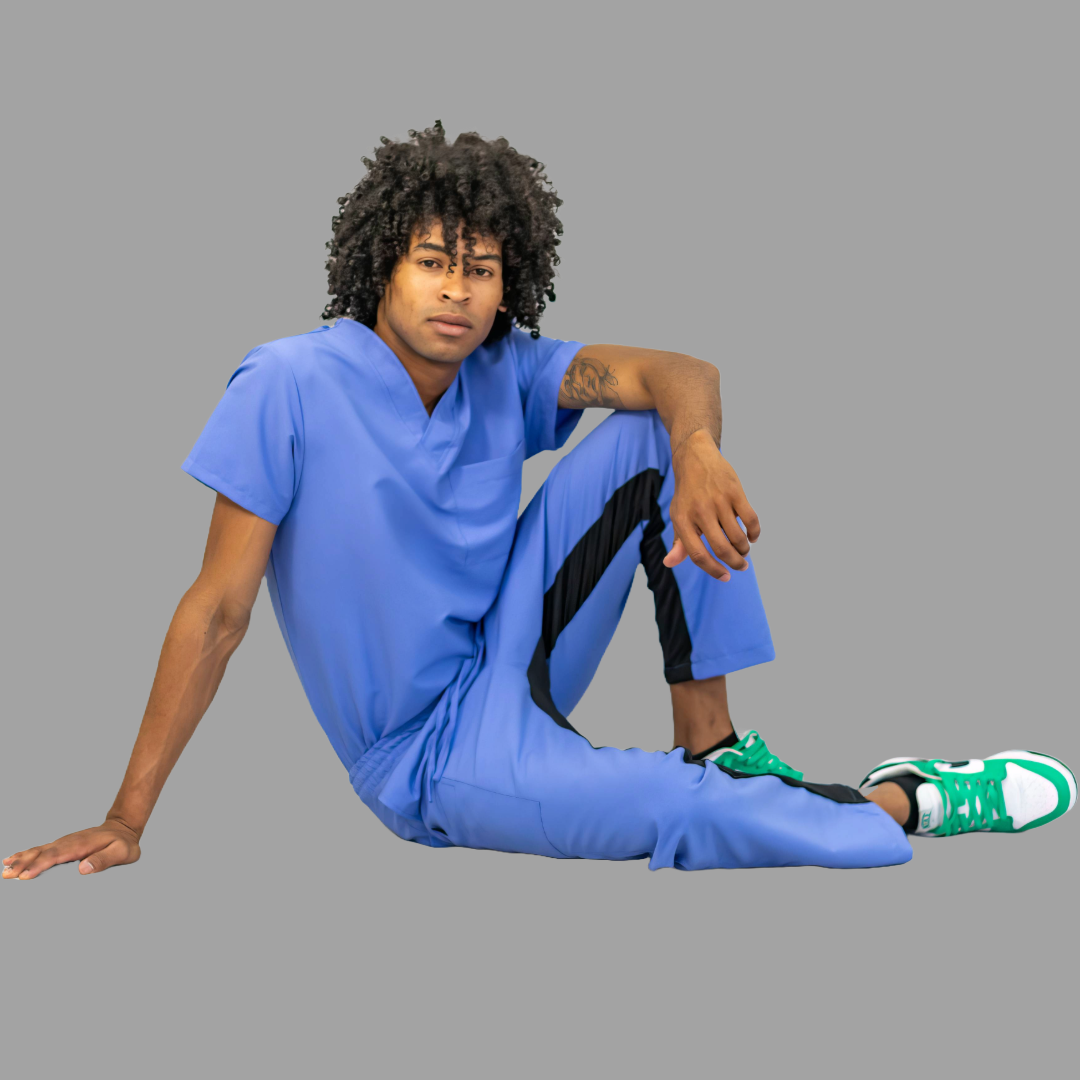 Pantalón Quirúrgico 500 Unisex Basic Azul Plumbago Antifluido-cloro resistente, Scrubs 500