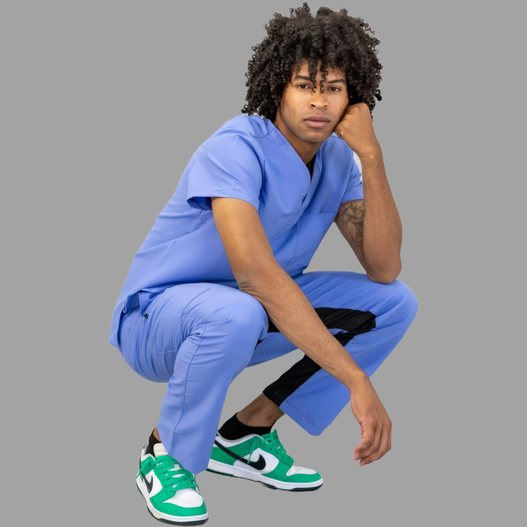 Pantalón Quirúrgico 500 Unisex Basic Azul Plumbago Antifluido-cloro resistente, Scrubs 500