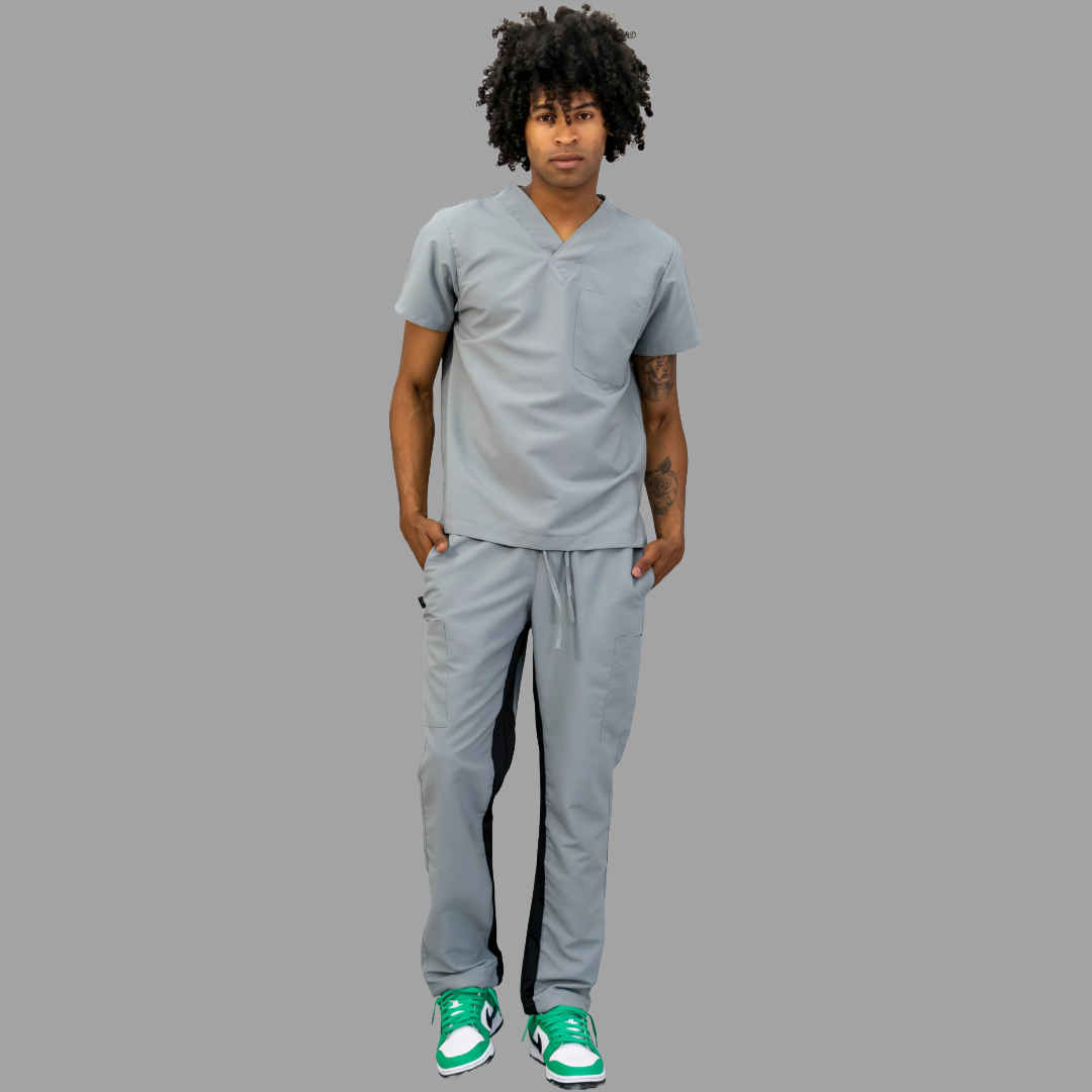 Filipina Quirúrgica 500 Unisex Basic Gris Perla Antifluido-cloro resistente, Scrubs 500
