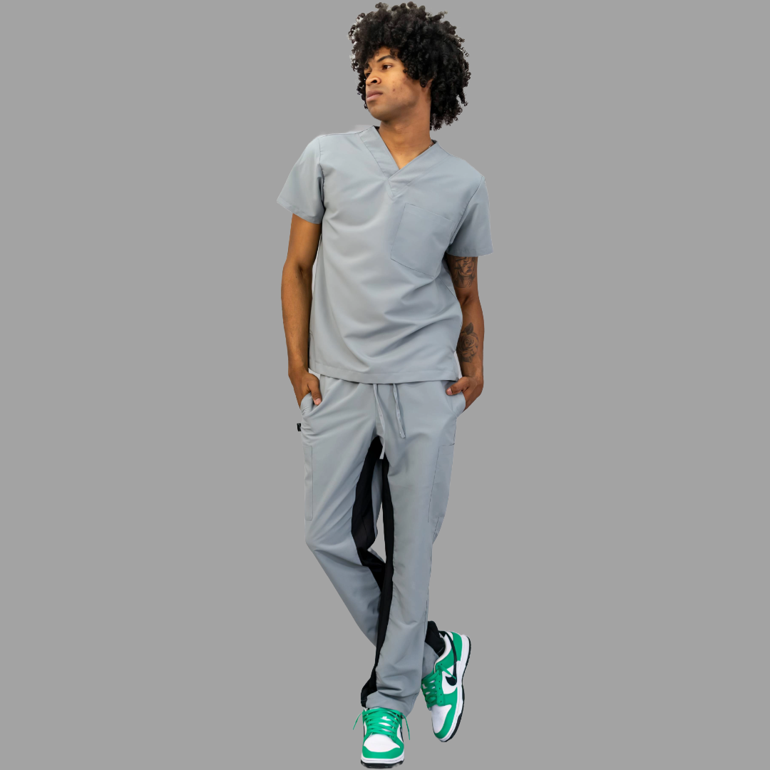 Filipina Quirúrgica 500 Unisex Basic Gris Perla Antifluido-cloro resistente, Scrubs 500