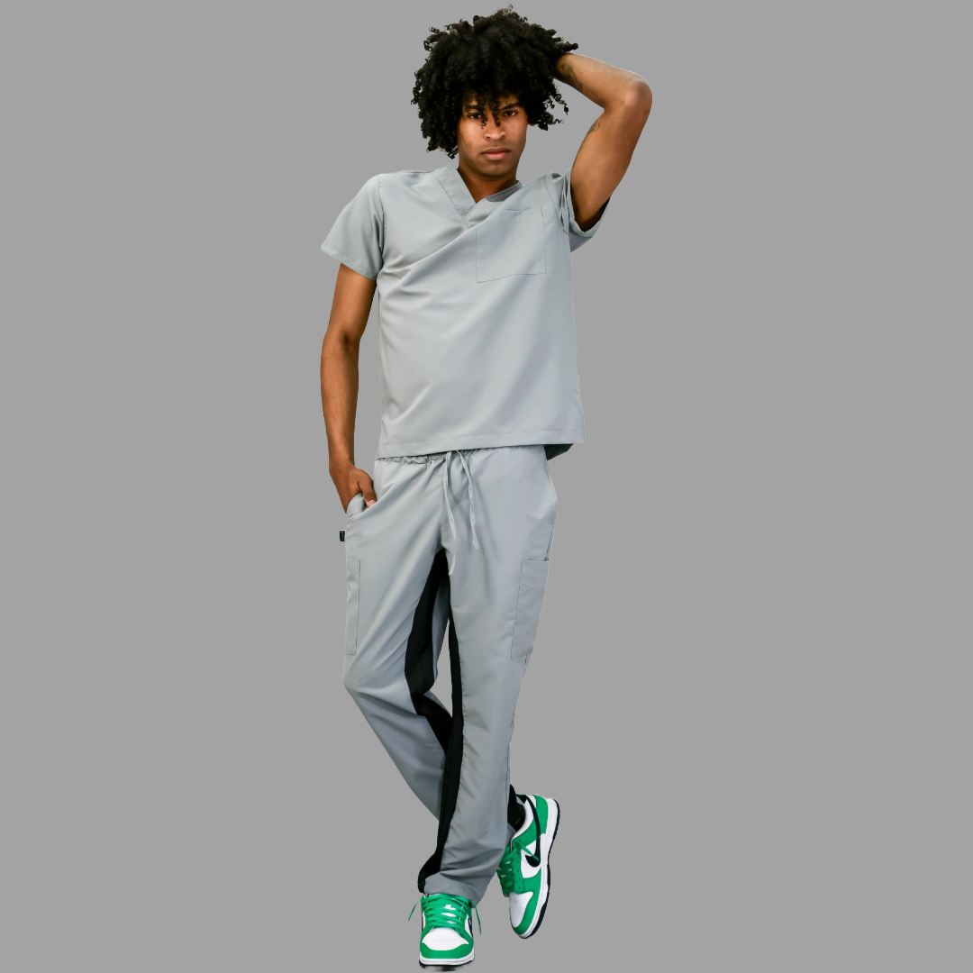 Filipina Quirúrgica 500 Unisex Basic Gris Perla Antifluido-cloro resistente, Scrubs 500