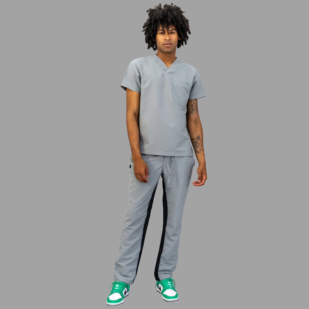 Filipina Quirúrgica 500 Unisex Basic Gris Perla Antifluido-cloro resistente, Scrubs 500