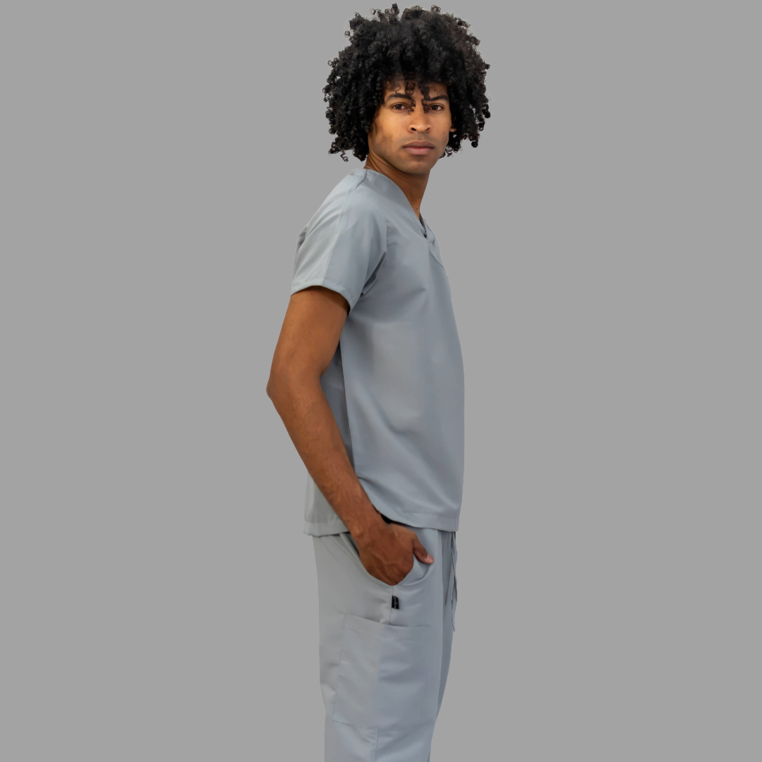 Filipina Quirúrgica 500 Unisex Basic Gris Perla Antifluido-cloro resistente, Scrubs 500