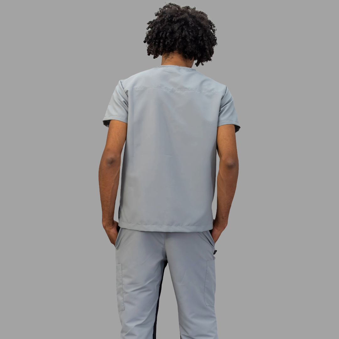 Filipina Quirúrgica 500 Unisex Basic Gris Perla Antifluido-cloro resistente, Scrubs 500
