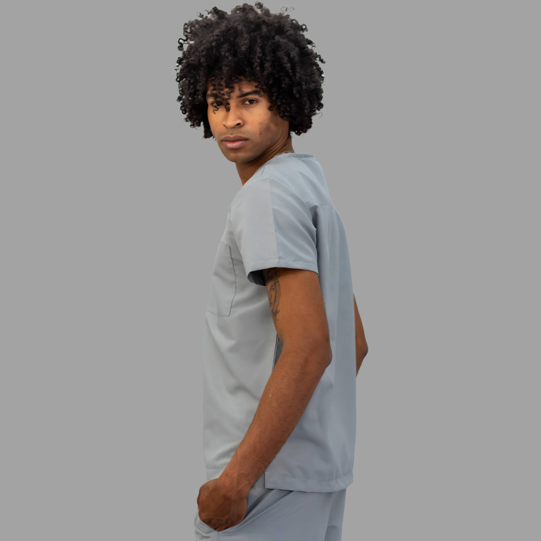 Filipina Quirúrgica 500 Unisex Basic Gris Perla Antifluido-cloro resistente, Scrubs 500