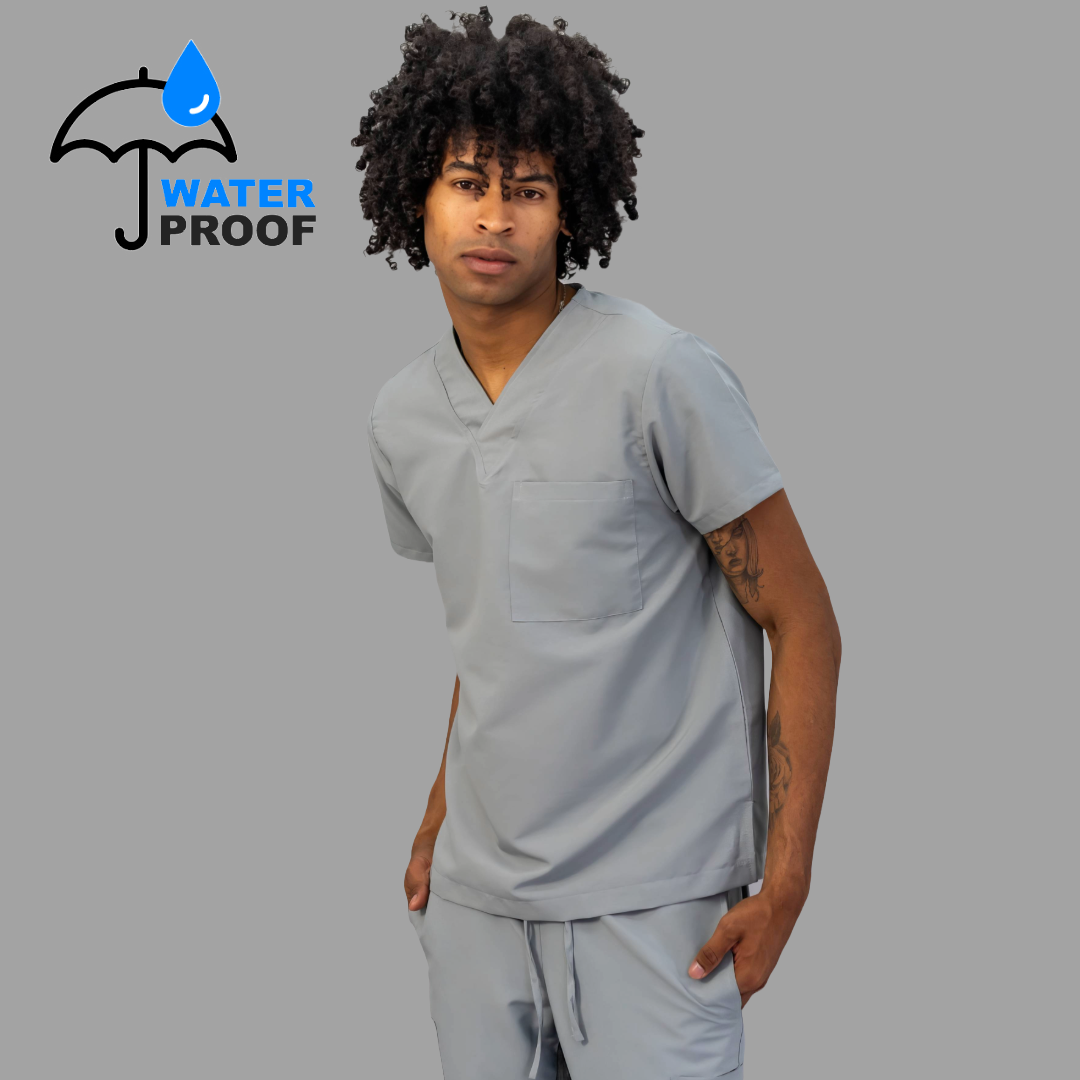 Filipina Quirúrgica 500 Unisex Basic Gris Perla Antifluido-cloro resistente, Scrubs 500