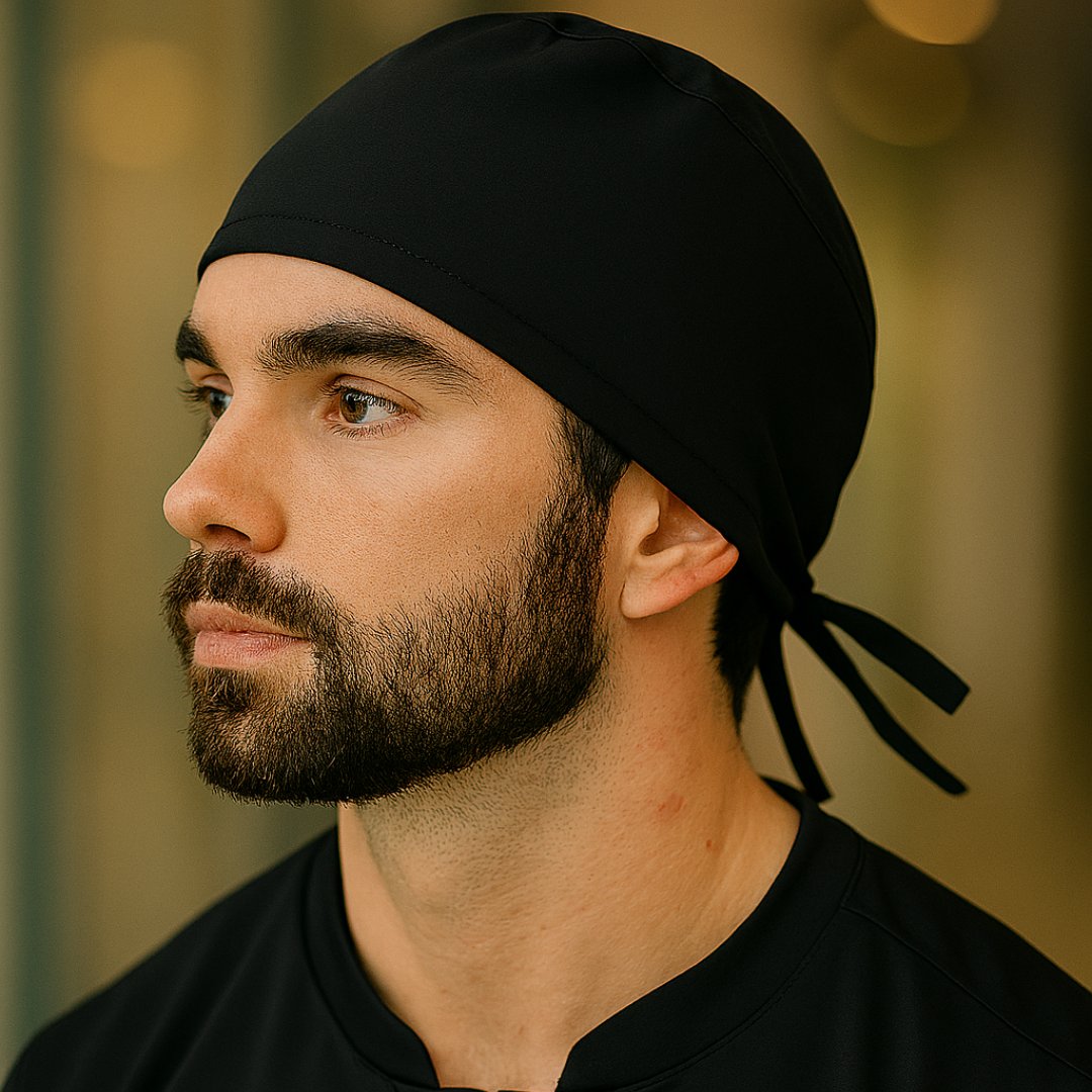 Gorro Quirúrgico Unisex Negro Super Stretch