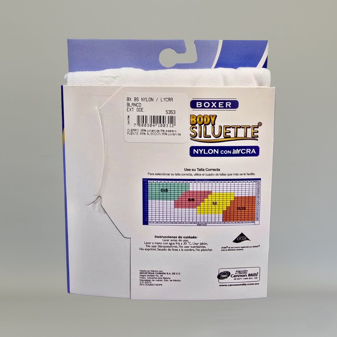 Boxer Body Siluette Blanco Nylon con Lycra