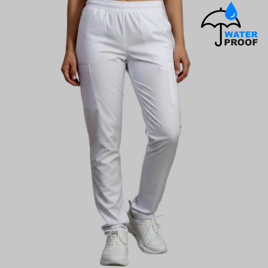 Pantalon Mujer Resorte cintura 5 Bolsas Blanco Antifluido