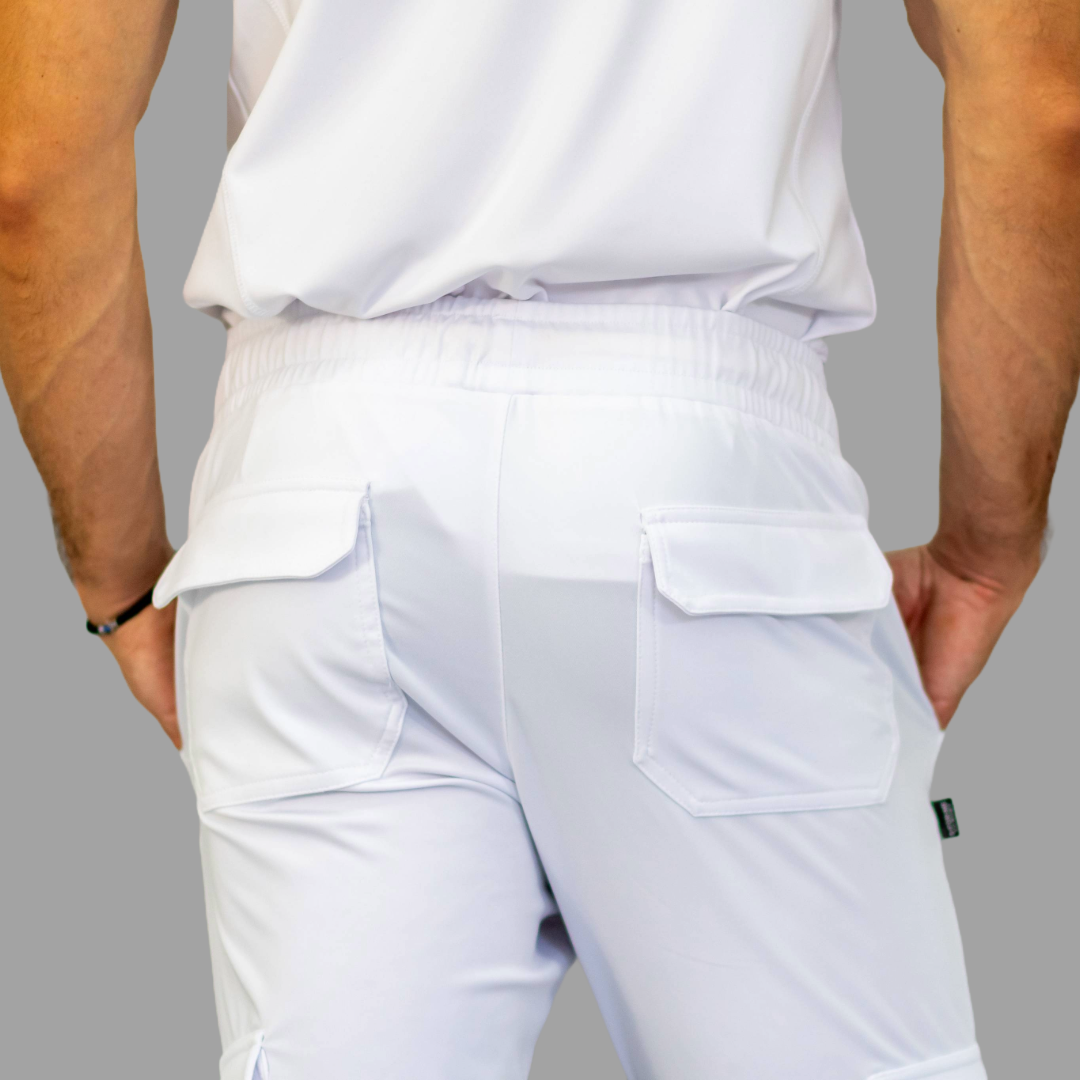 Jogger Quirúrgico Hombre Blanco Super Stretch (Scrubs Est. 910)