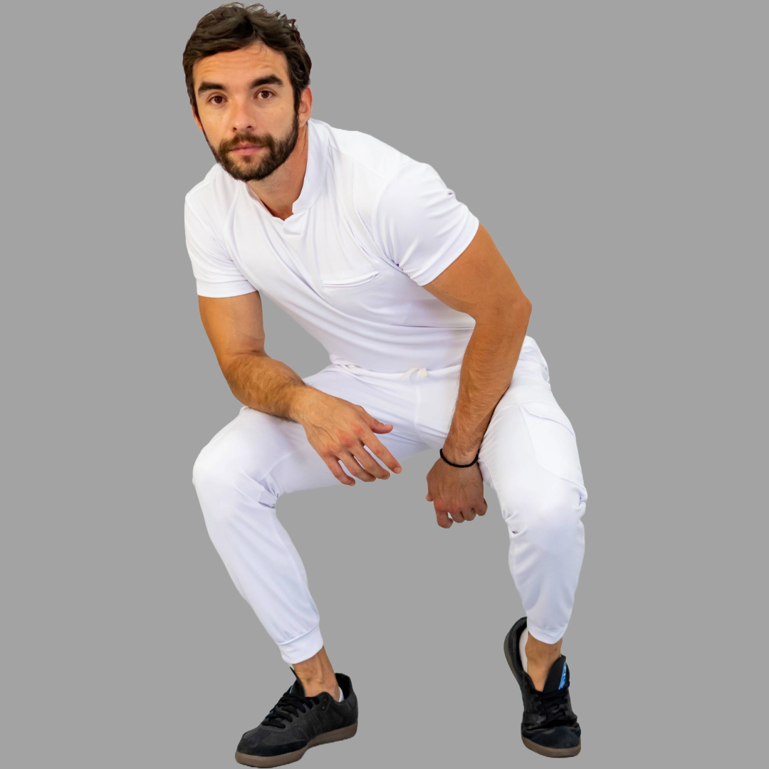 Jogger Quirúrgico Hombre Blanco Super Stretch (Scrubs Est. 910)