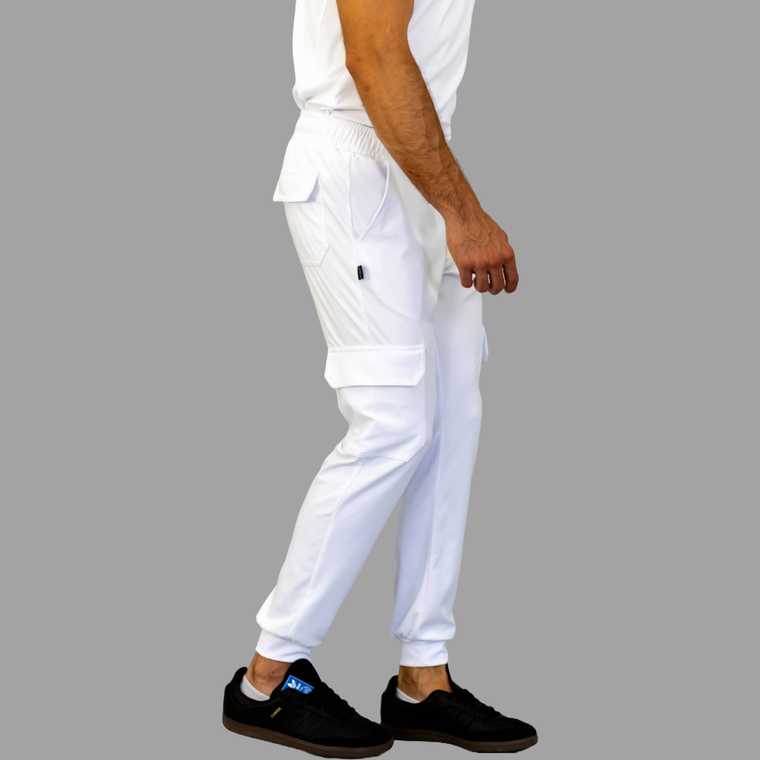 Jogger Quirúrgico Hombre Blanco Super Stretch (Scrubs Est. 910)