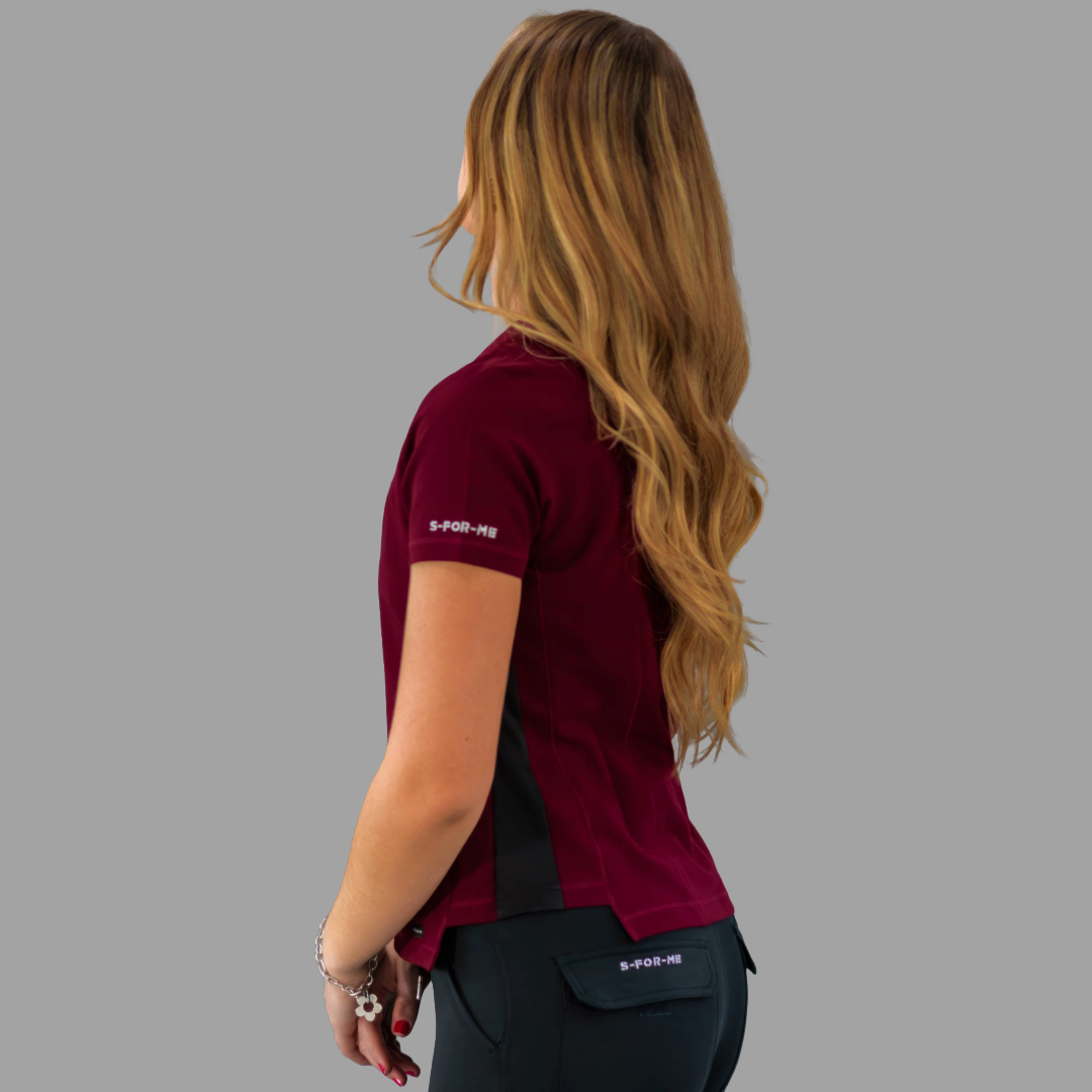 Filipina Quirúrgica Est. 301 Vino Mujer Antifluido, Costado Negro Super Stretch