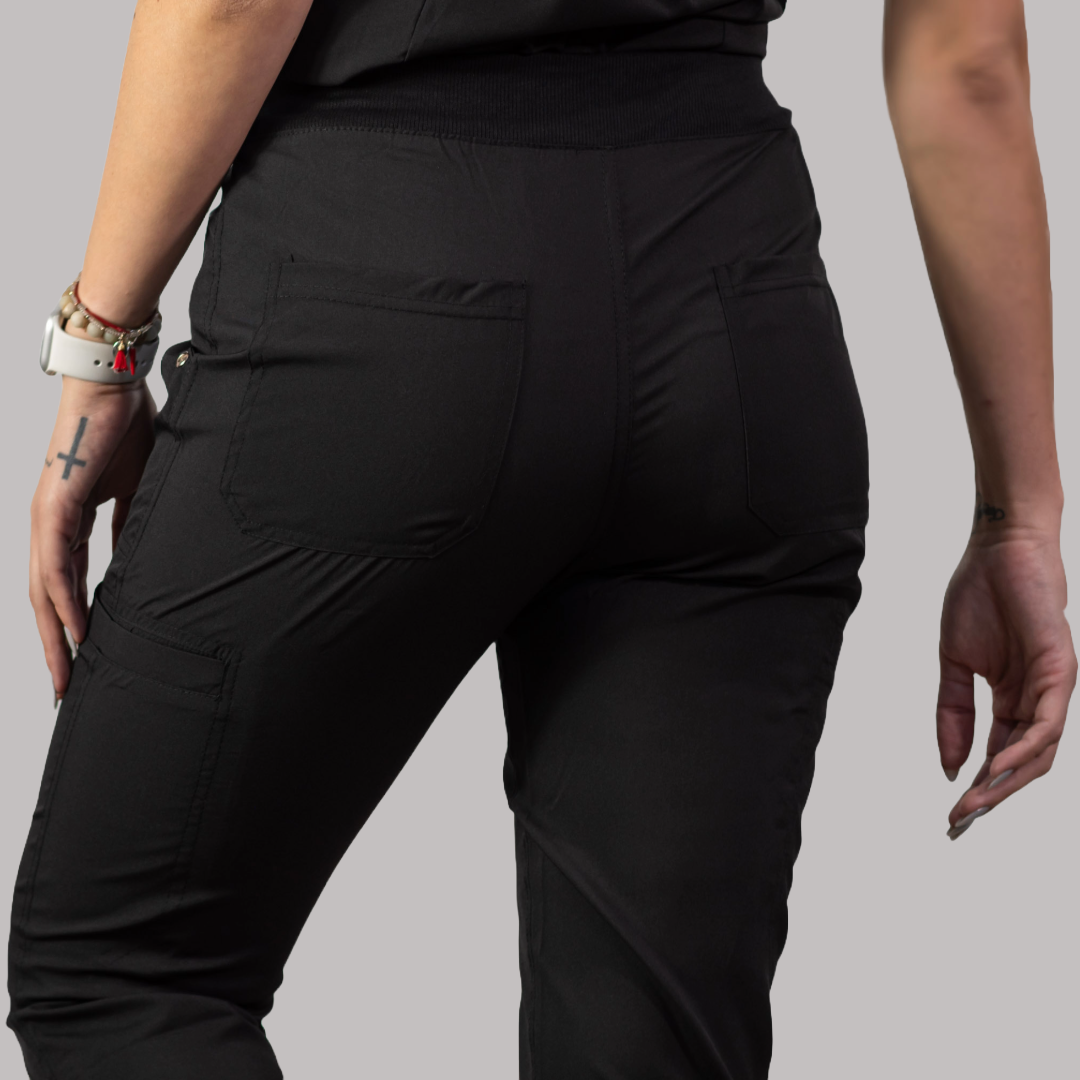 Pantalon Negro Stretch Mujer, Scrubs 610 (Uniformes Medicos)