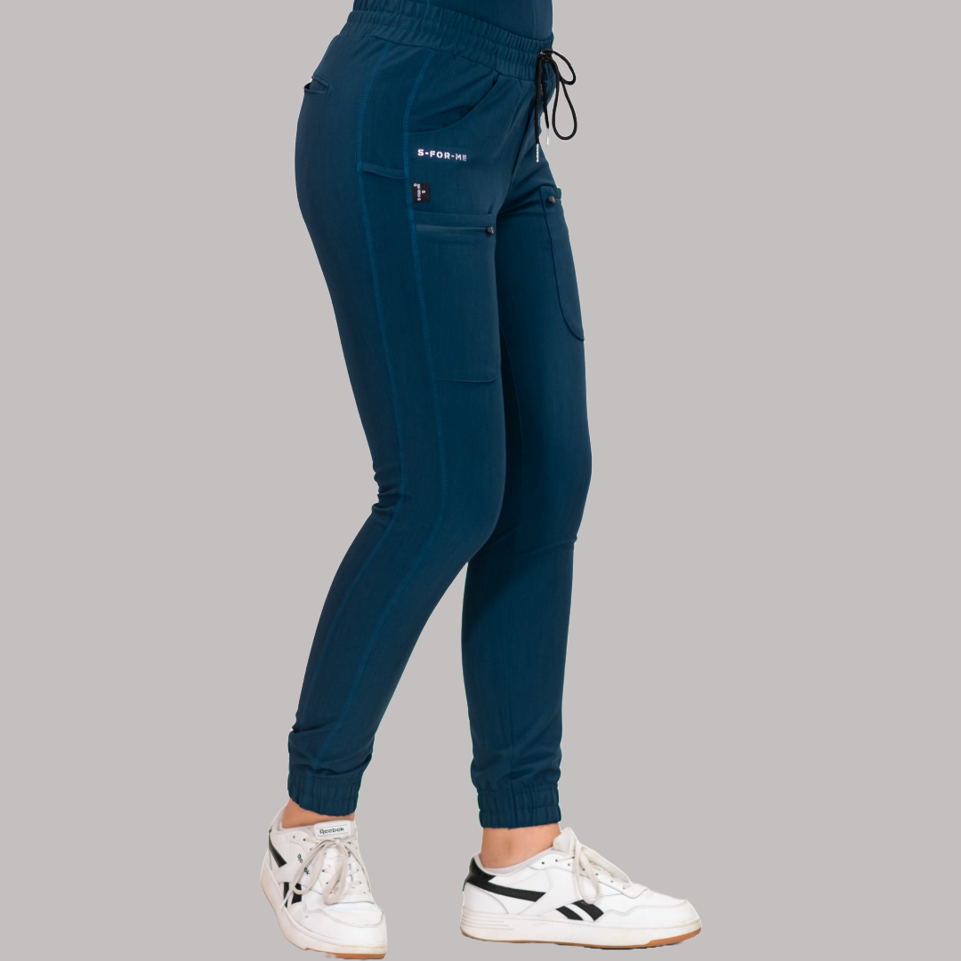 Jogger Quirúrgico Azul Caribe Mujer Antifluido Scrubs 300
