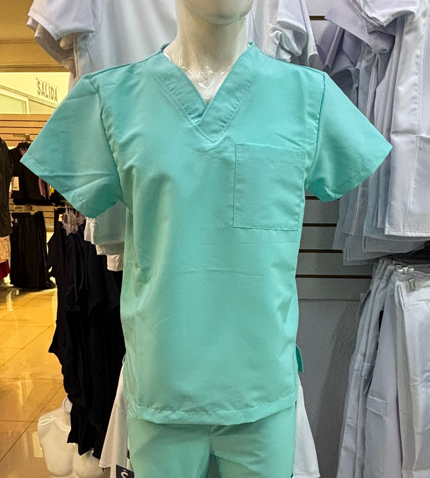 Filipina Quirúrgica 500 Unisex Basic Azul Agua Antifluido-cloro resistente Scrubs 500 FW