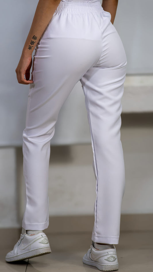 Pantalón Petite Stretch Pure White  Pretina/Elástico Mujer Antifluido