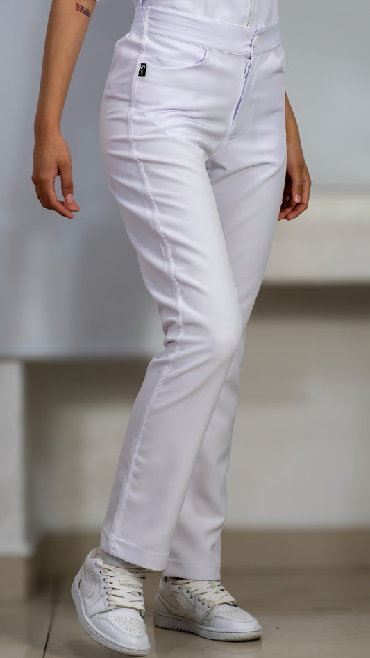 Pantalón Stretch Pure White Pretina/Elástico Mujer Antifluido