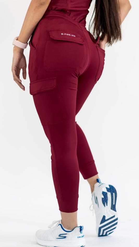 Jogger Quirúrgico Super Stretch Vino Mujer, Scrubs 905