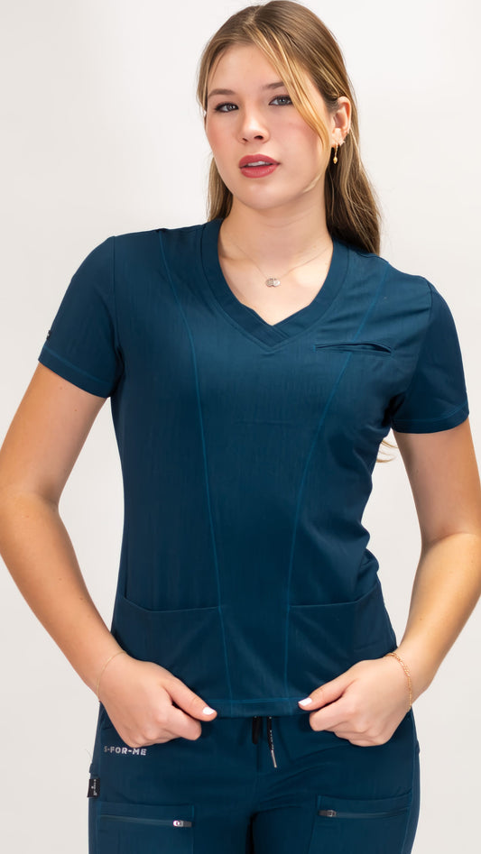 Filipina Quirúrgica, Scrubs Antifluido Mujer 300 Azul Caribe (Uniformes médicos)