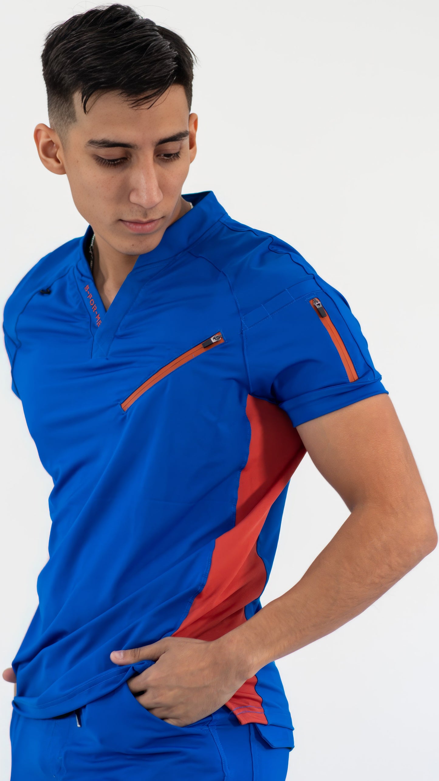 Filipina Quirúrgica Super Stretch Azul Rey/Chedron Hombre, Scrubs 905