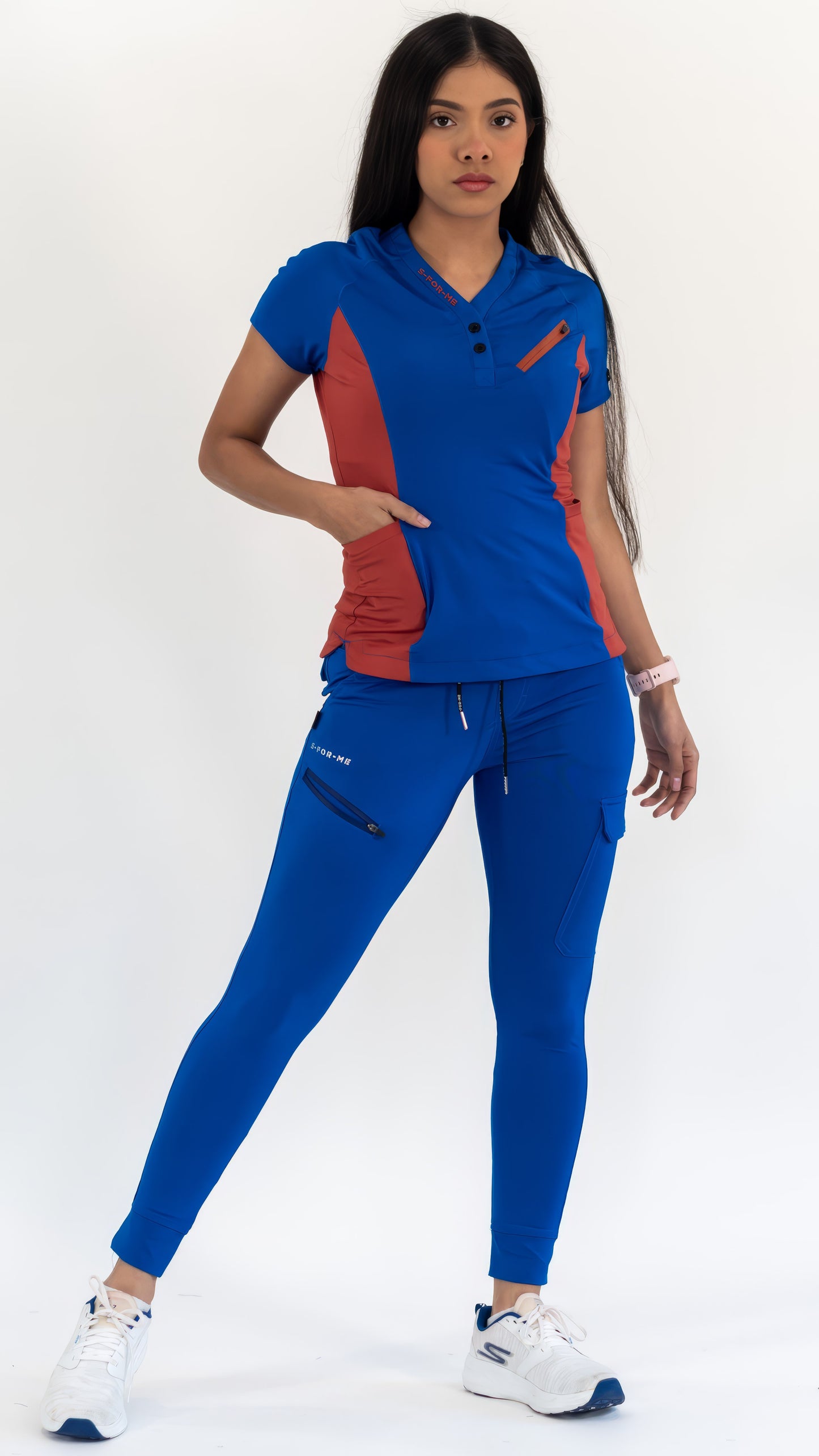 Filipina Quirúrgica Super Stretch Azul Rey - Chedron Mujer, Scrubs 905