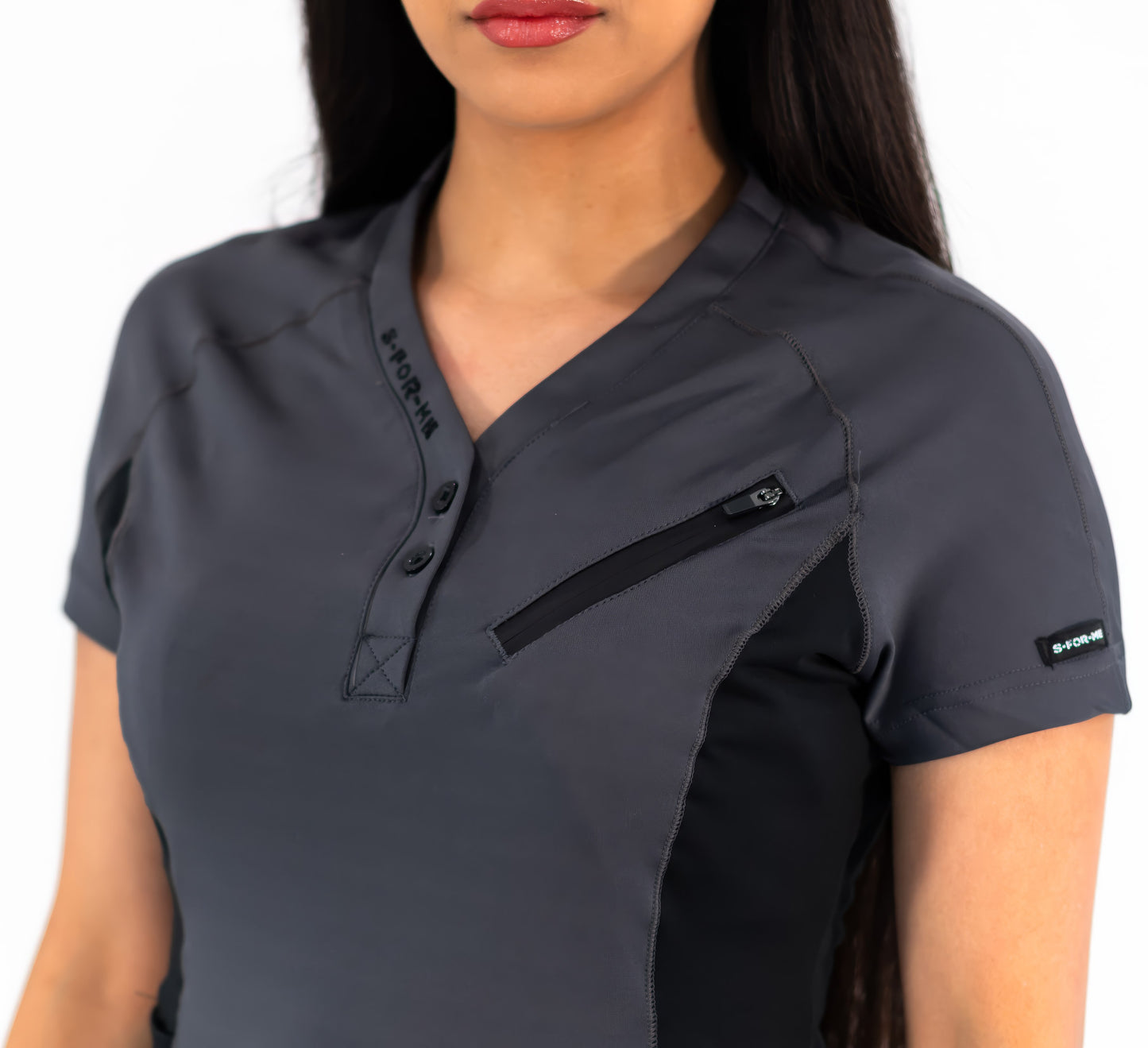 Filipina Quirúrgica Super Stretch Gris - Negro Mujer, Scrubs 905