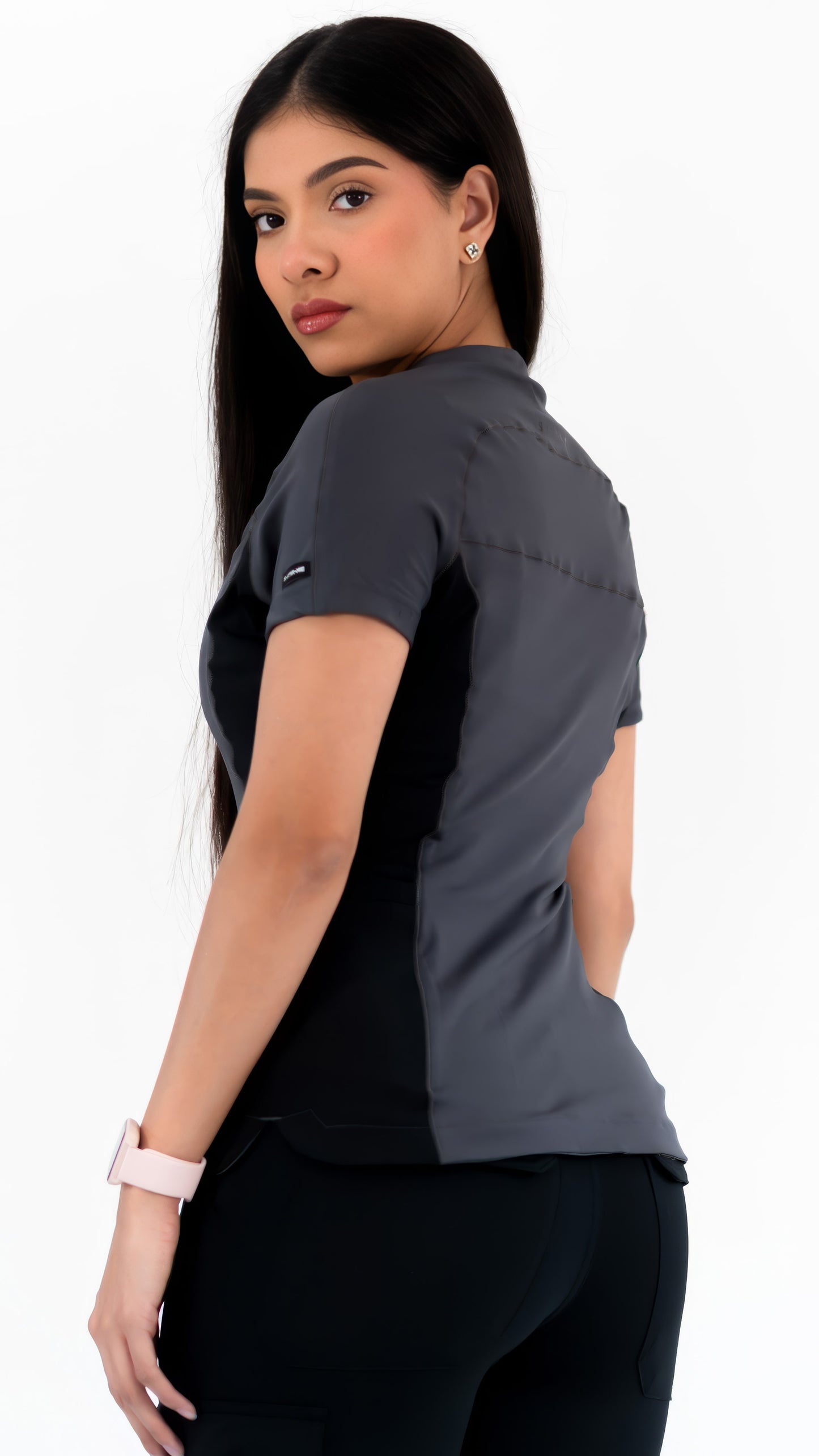 Filipina Quirúrgica Super Stretch Gris - Negro Mujer, Scrubs 905