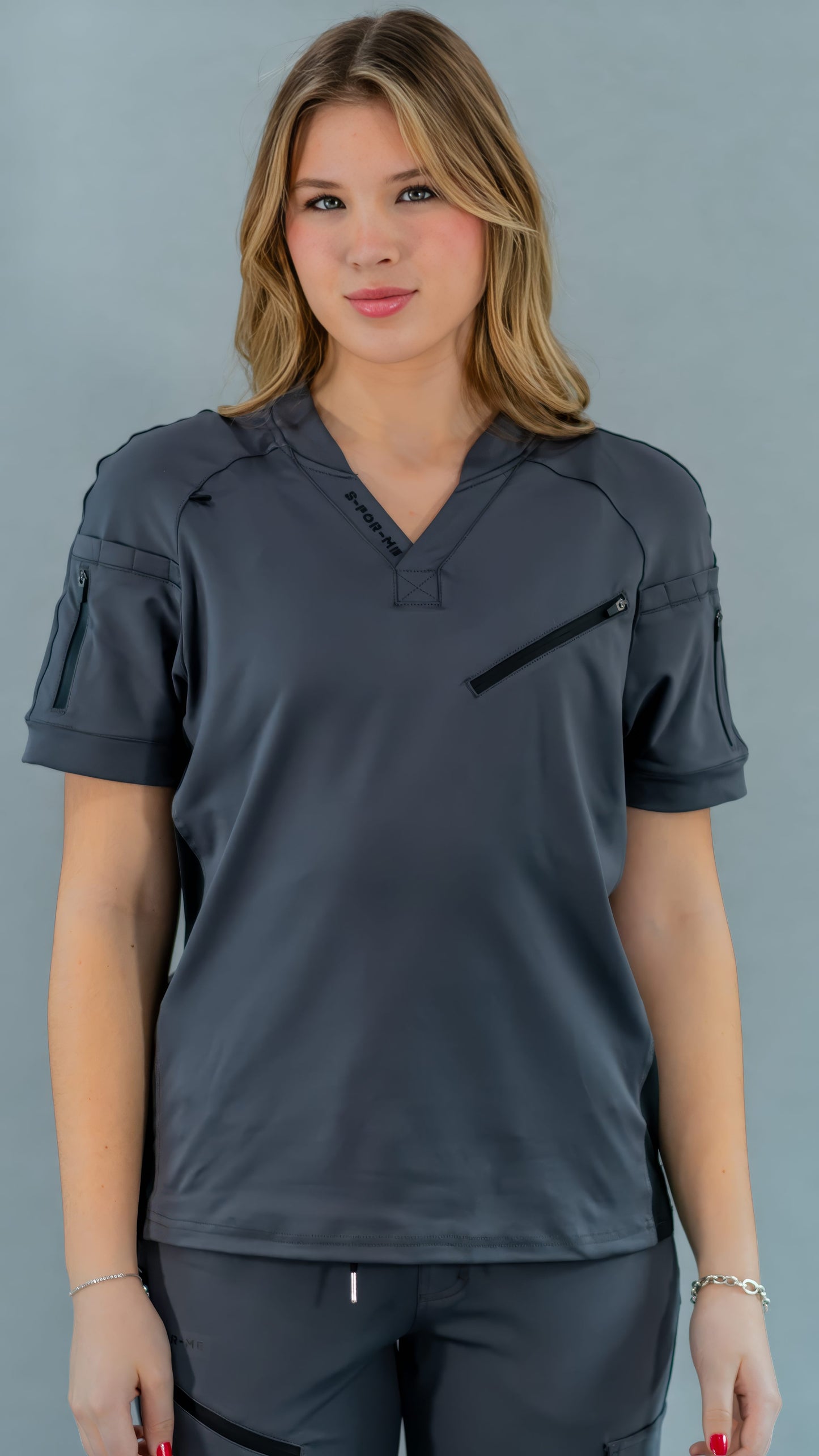 Filipina Unisex Quirúrgica Super Stretch Gris, Scrubs 905