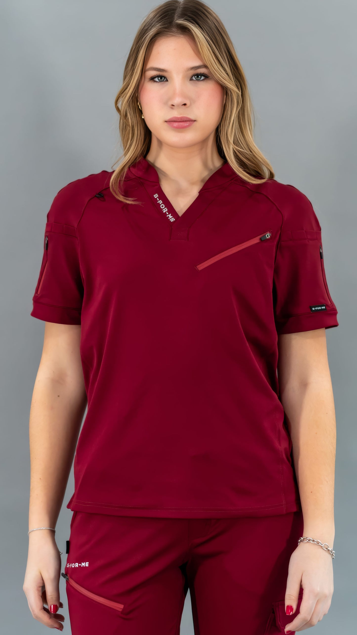 Filipina Unisex Quirúrgica Super Stretch Vino, Scrubs 905