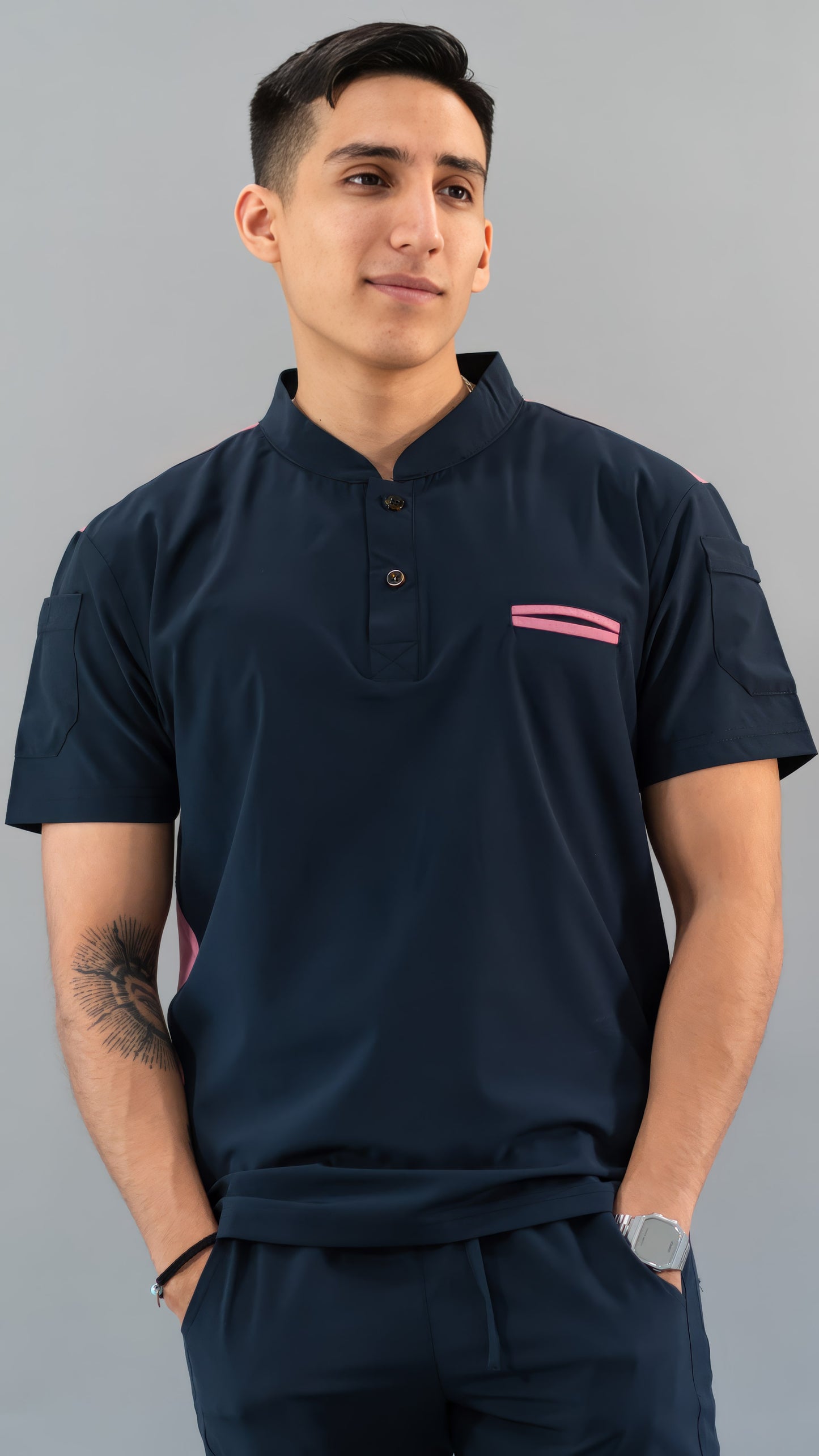 Filipina Quirúrgica Hombre Azul Mno./Rosa, Scrubs 520