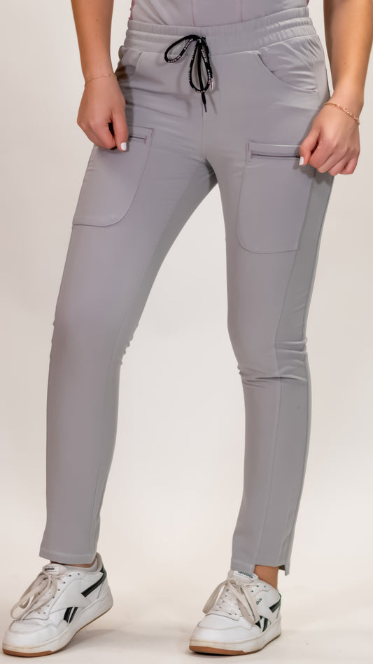 Pantalón Quirúrgico, Scrubs Antifluido Mujer 300 Gris Perla (Uniformes médicos)