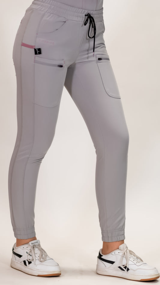 Jogger Quirúrgico, Scrubs Antifluido Mujer 300 Gris Perla (Uniformes médicos)