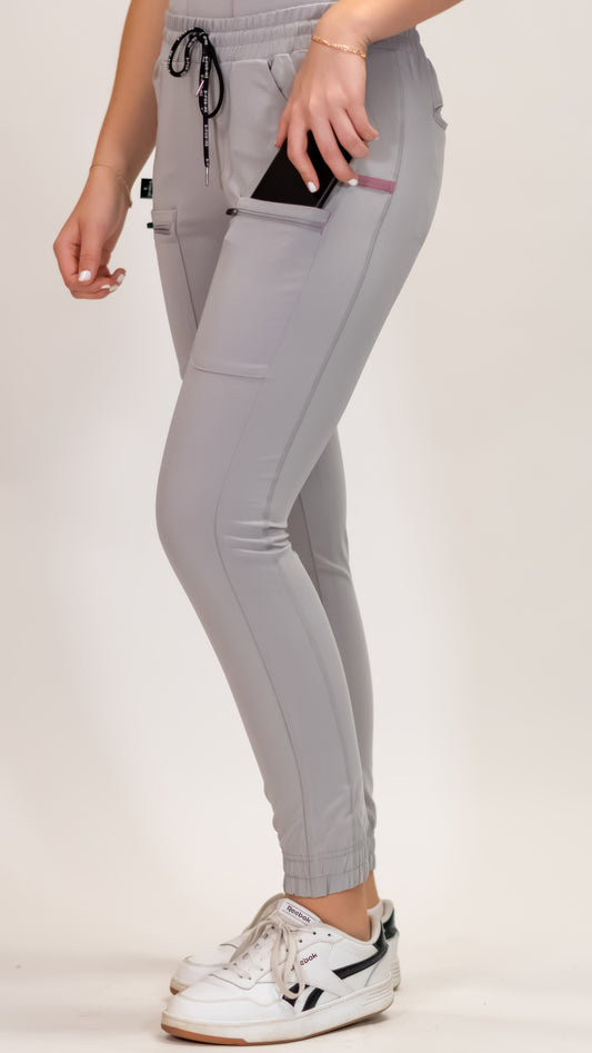 Jogger Quirúrgico, Scrubs Antifluido Mujer 300 Gris Perla (Uniformes médicos)