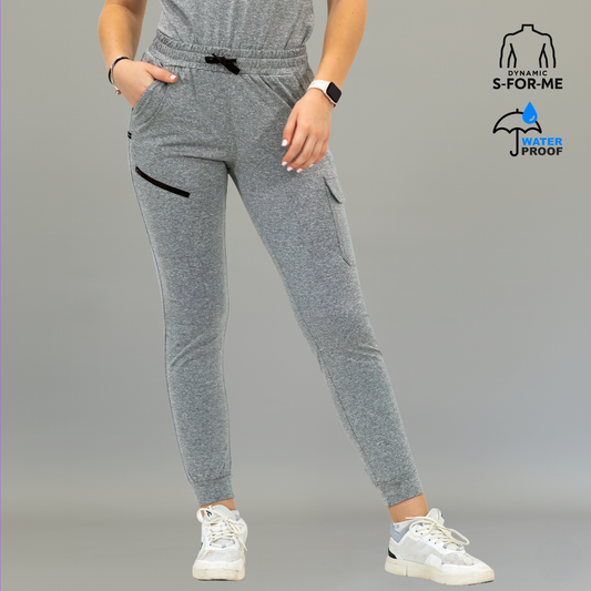 Jogger Quirúrgico Mujer Super Stretch Gris Jaspeado, Scrubs 905