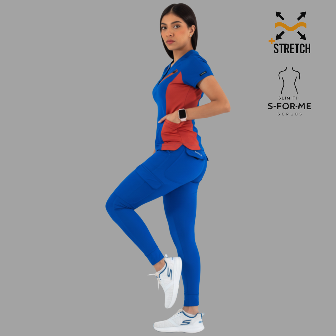 Jogger Quirúrgico Mujer Super Stretch Azul Rey, Scrubs 905