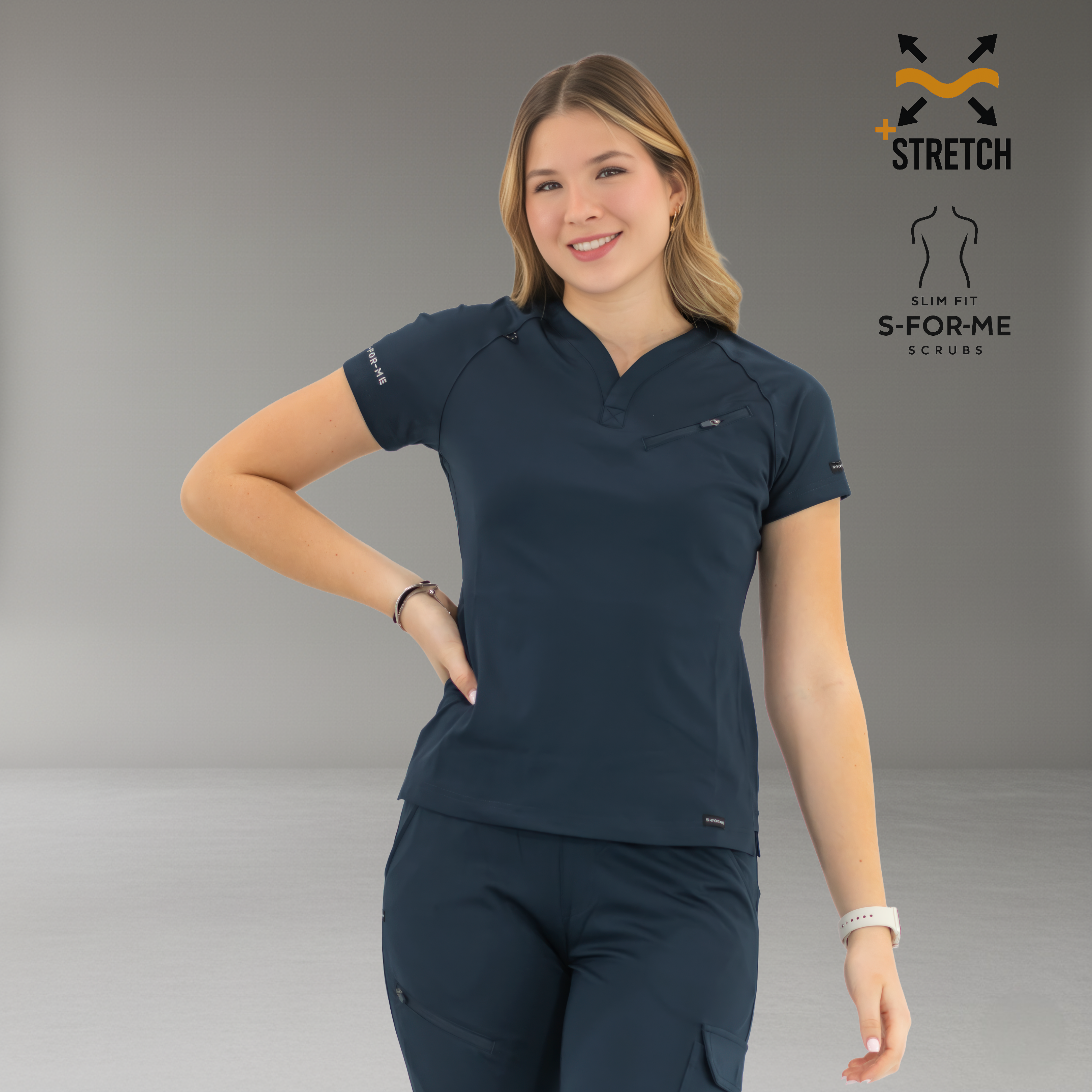 Filipina Quirúrgica Mujer Super Stretch Azul Marino, Scrubs 905