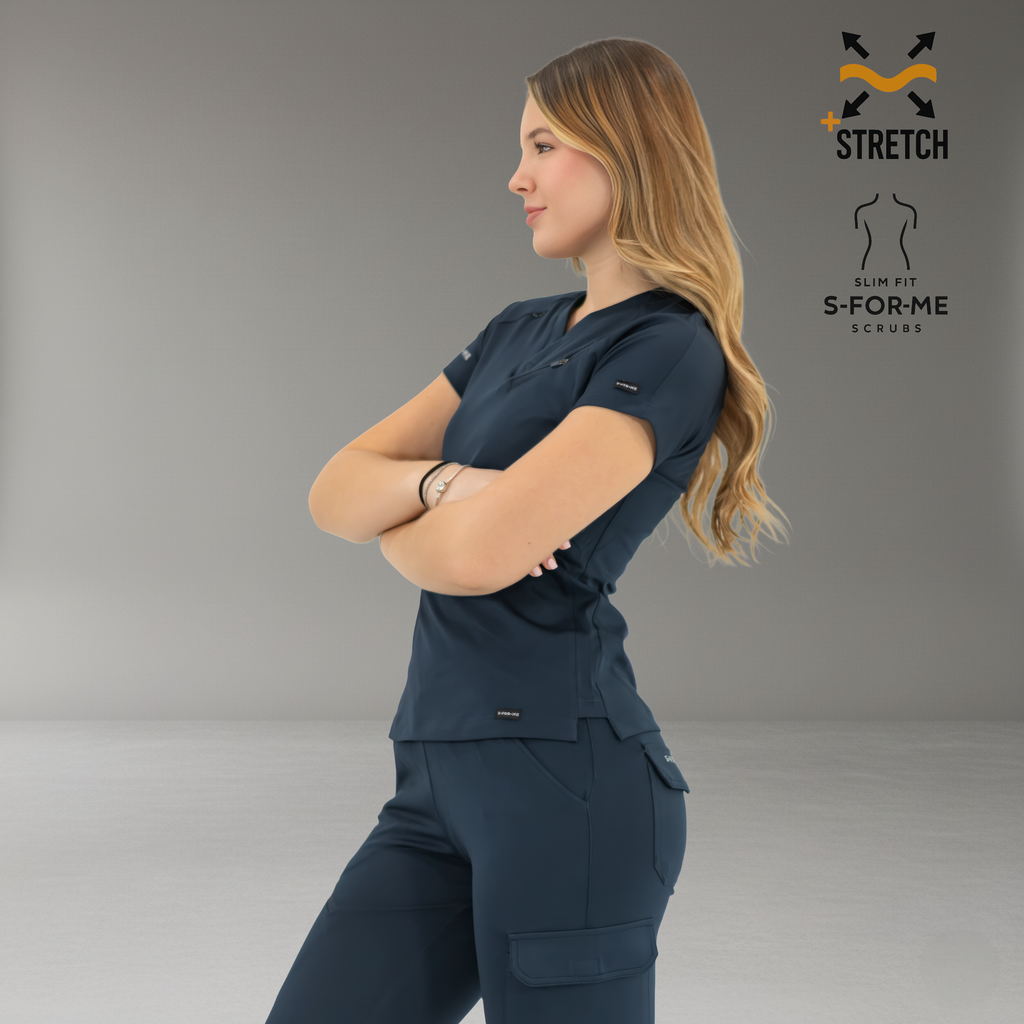 Filipina Quirúrgica Mujer Super Stretch Azul Marino, Scrubs 905