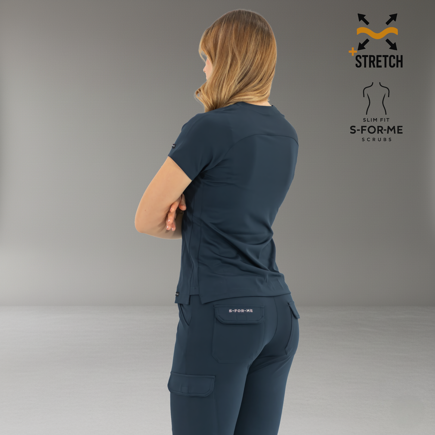 Filipina Quirúrgica Mujer Super Stretch Azul Marino, Scrubs 905