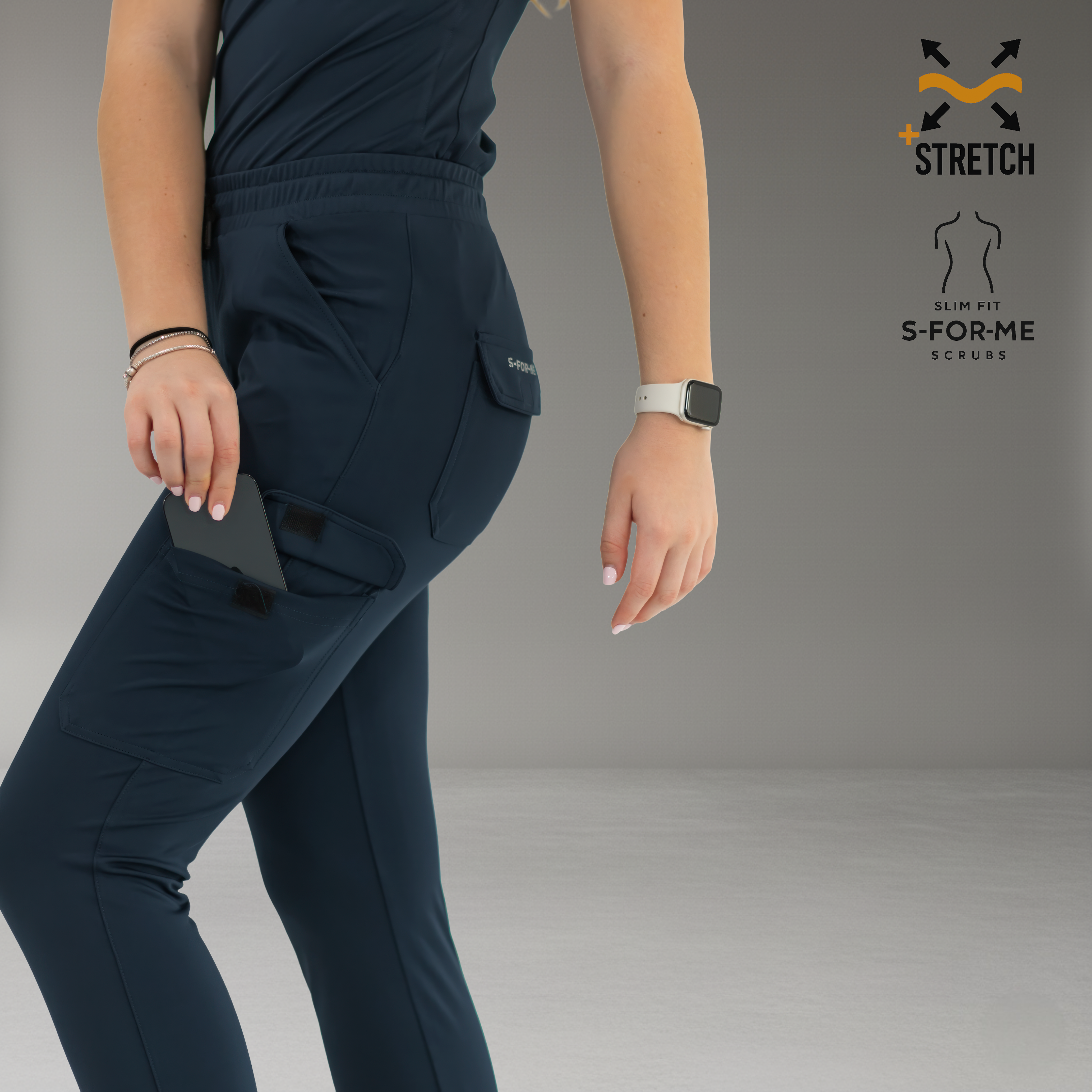 Jogger Quirúrgico Mujer Super Stretch Azul Marino, Scrubs 905