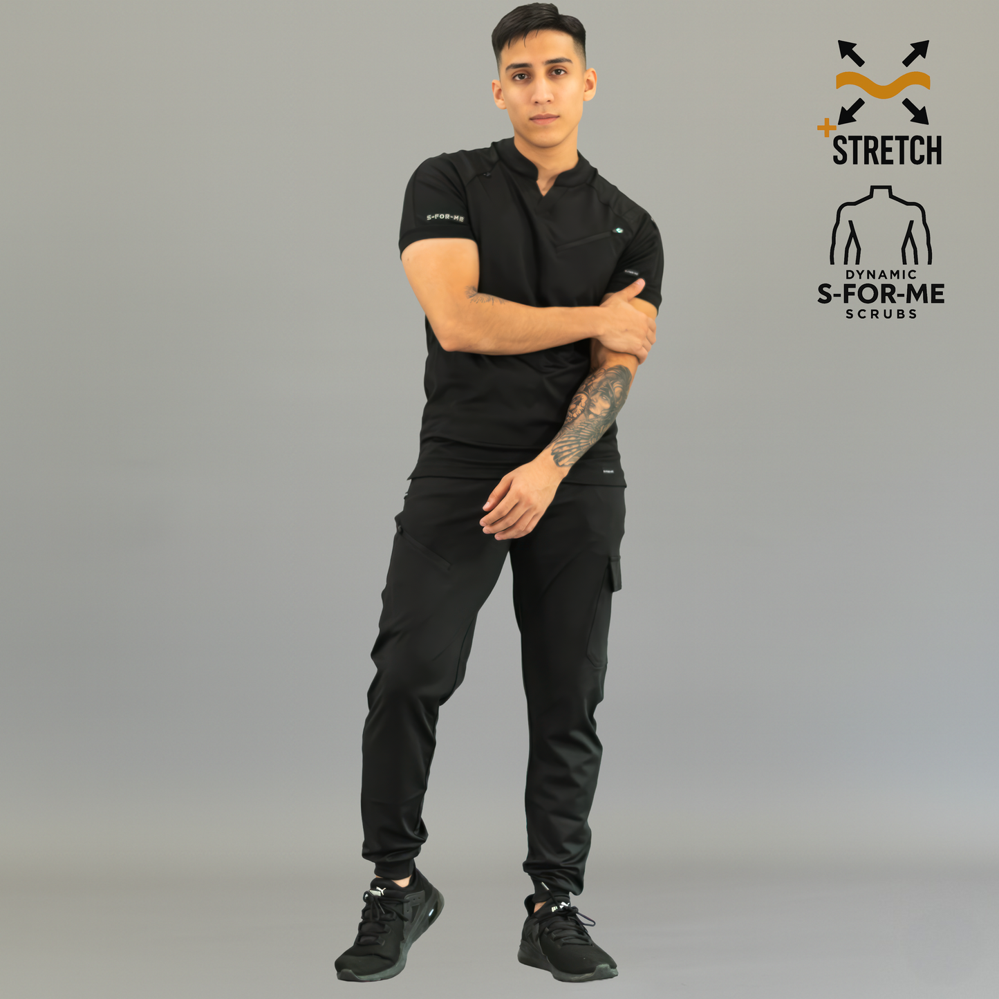 Filipina Quirúrgica Super Stretch Negra Hombre, Scrubs 905