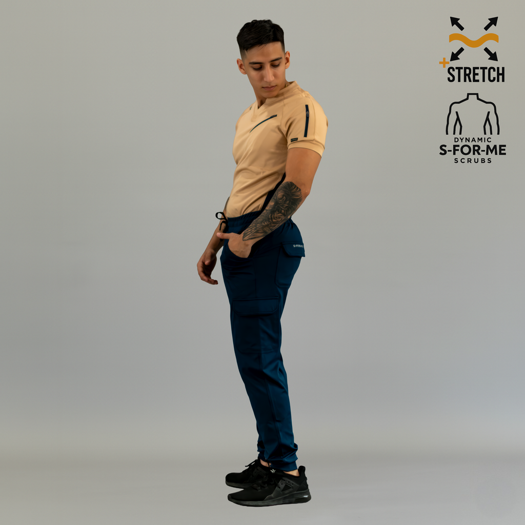 Conjunto Quirúrgico Hombre · Scrubs 905 Super Stretch · Beige