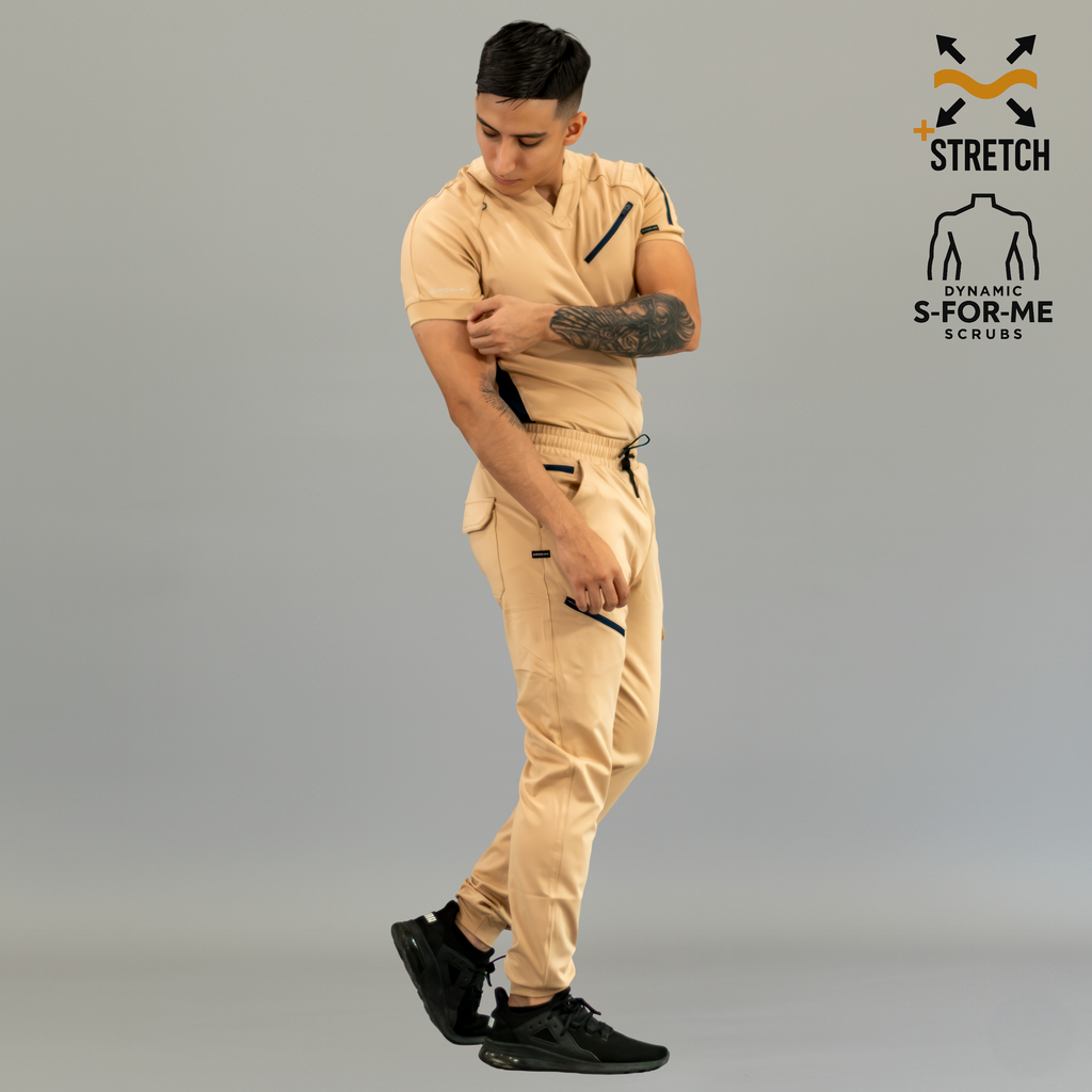 Conjunto Quirúrgico Hombre · Scrubs 905 Super Stretch · Beige