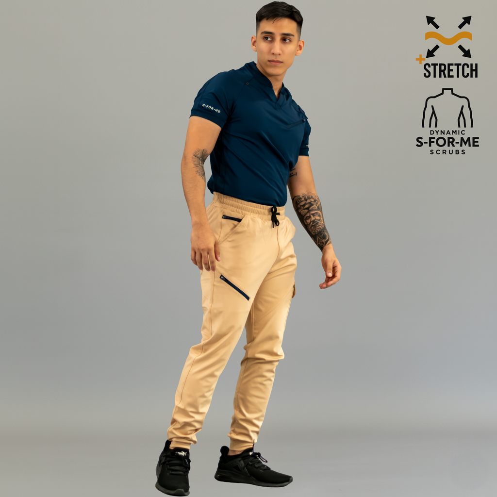 Conjunto Quirúrgico Hombre · Scrubs 905 Super Stretch · Beige