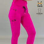Full side profile of fuchsia Women's Jogger Pants 920 with relaxed stance.